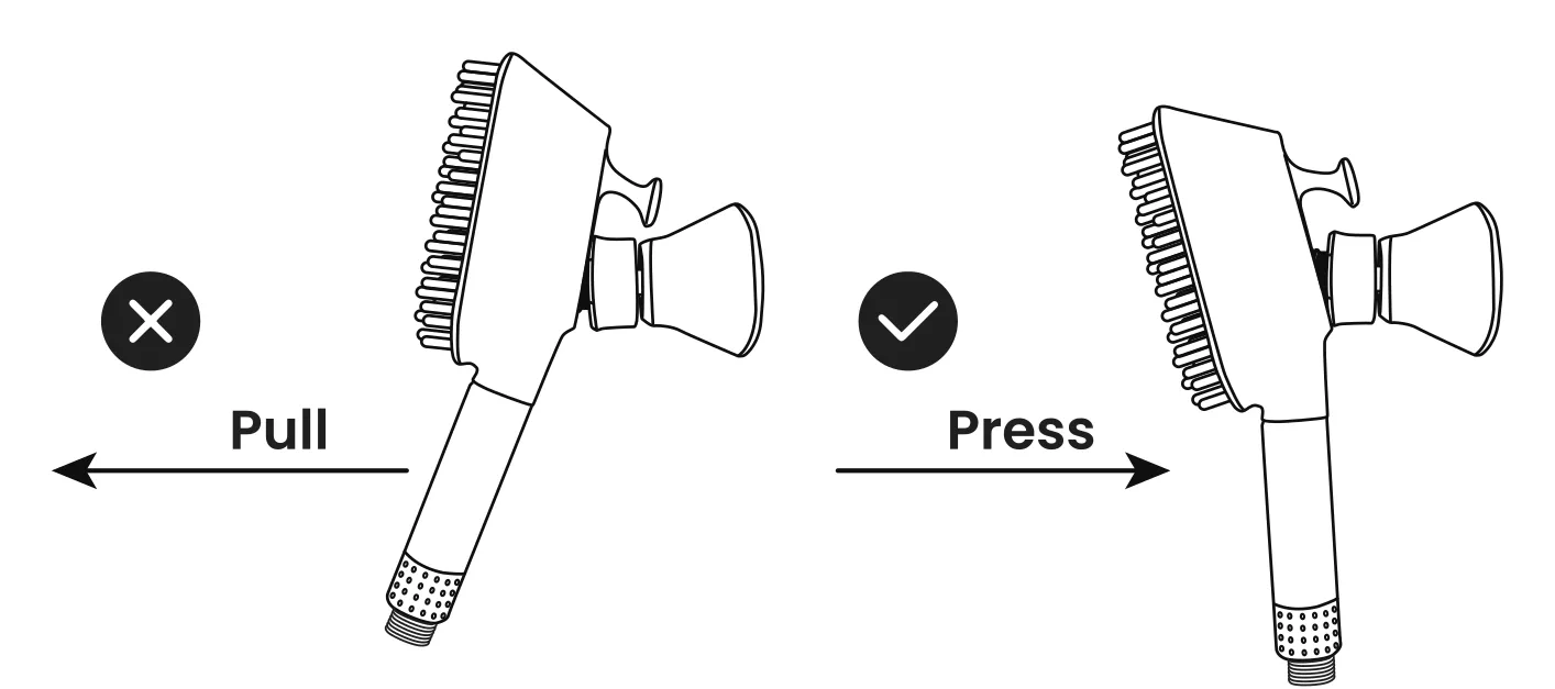 Illustration: Pull (incorrect), Press (correct)